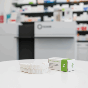 Dentier provisoire en pharmacie