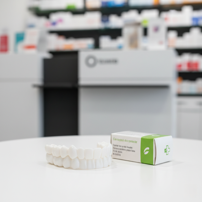 Dentier provisoire en pharmacie